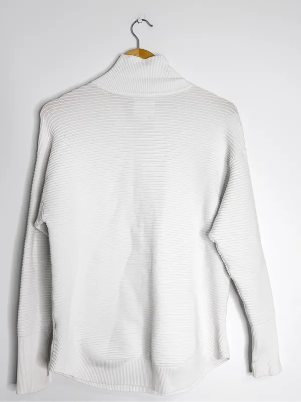 OFFLINE by Aerie Ribbed Quarter Zip Pullover White Size Small - Image 4