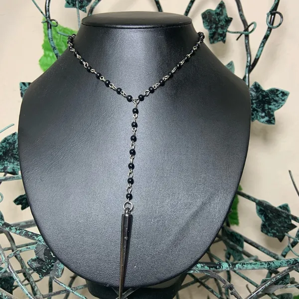 Spike Rosary Chocker Punk Goth Necklace New TBM - Image 5