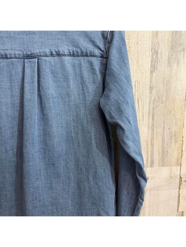 Universal Threads Women’s Small Blue Denim Button Down Shirt Long Sleeve - Image 12