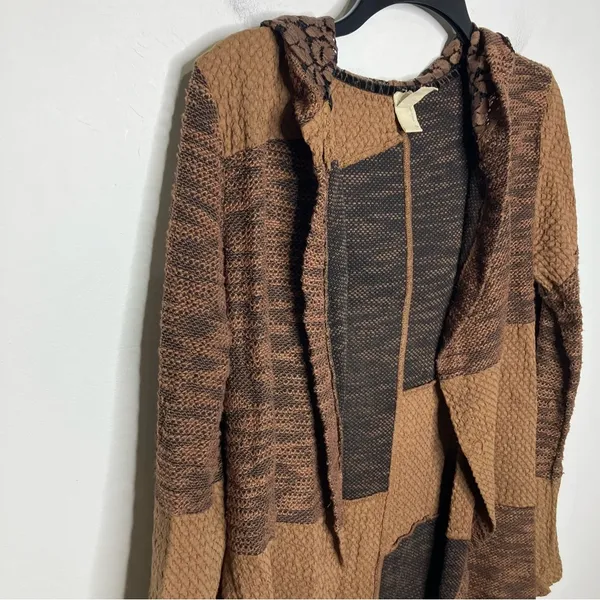Gimmicks by BKE pieced open cardigan brown casual boho women's size small - Image 5