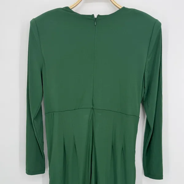 Eloquii Ruched V-Neck Sheath Dress 16 Green Long Sleeve Party Wedding Guest Chic - Image 6