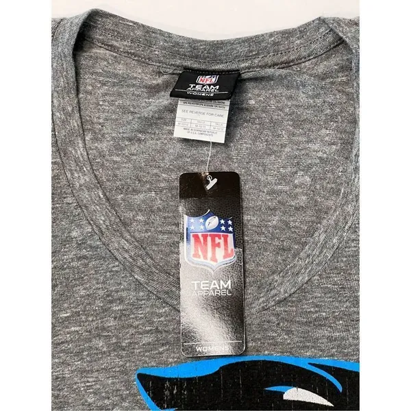 2/$20 NFL Team Carolina Panthers Gray Vneck Tee Shirt M(10-12) Graphic T-shirt - Image 4