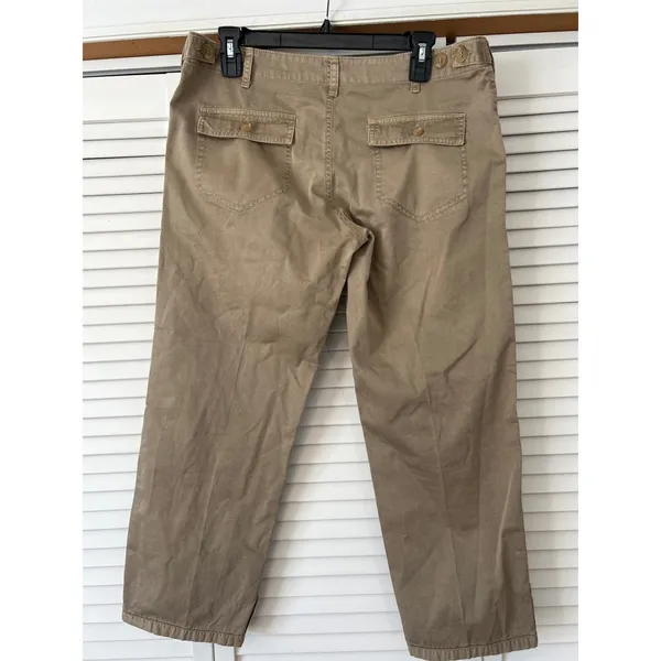 Joie‎ Womens Size 8 Khaki Crop Pants Casual 100% Cotton Utility Style - Image 2