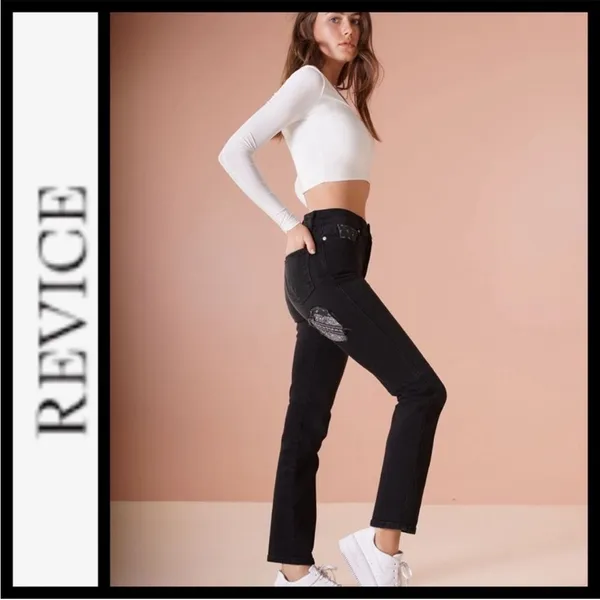 Revice Hourglass Fit Love Noir Black Size 24 90s Straight Leg Mom‎ Jeans NEW - Image 4