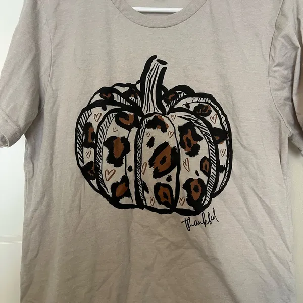 Bella Canvas Tan Leopard Pumpkin Tee - Image 3