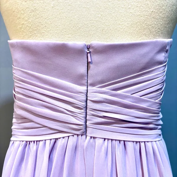 Flowy Iris Lavender Strapless Chiffon Wedding Guest HOCO David's Bridal 14 - Image 4