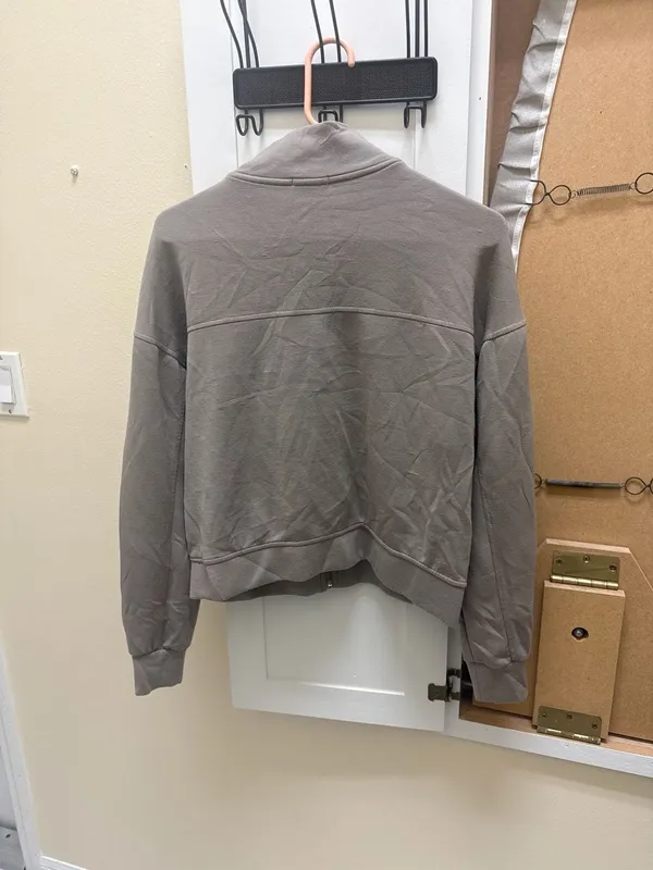 Better Together Modal Blend Full Zip Mock Neck Jacket Size M Brown Size M - Image 3