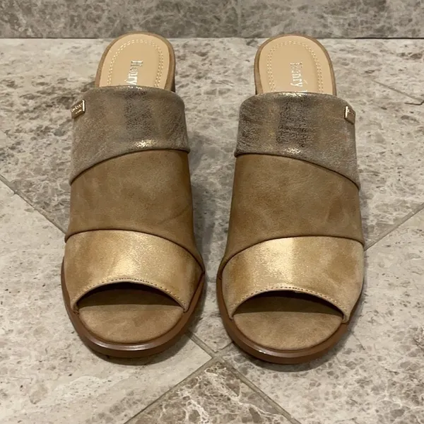 Henry Ferrera Champagne Sandals Size 7 - Image 3