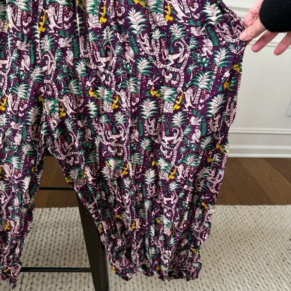 We Be Bop Purple Monkey Print Overalls Romper OSFM Size M - Image 6