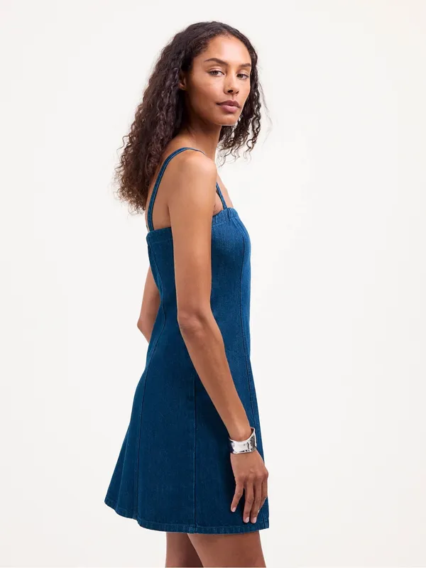 NWT Madewell Denim Strapless Mini Dress – Maytown Wash – 4 - Image 3