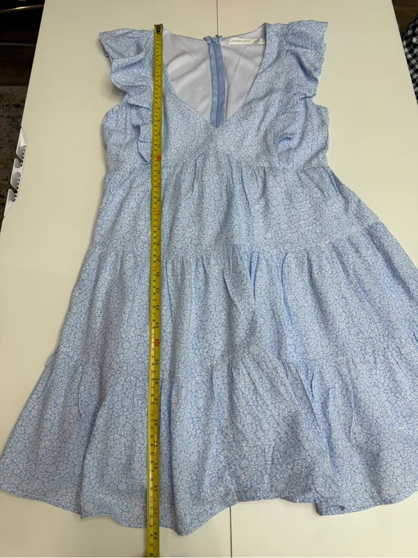 Altar'd State Light Blue Floral Tiered V-Neck Midi Dress size XS - Image 5
