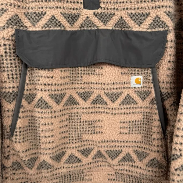 Carhartt T Snap Fleece Sweatshirt Desert Taupe Aztec Women’s XXXL OJ4991-W Pink - Image 4