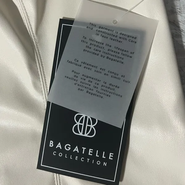 Marshalls Faux Leather Cream Cropped Tank Top - Image 2