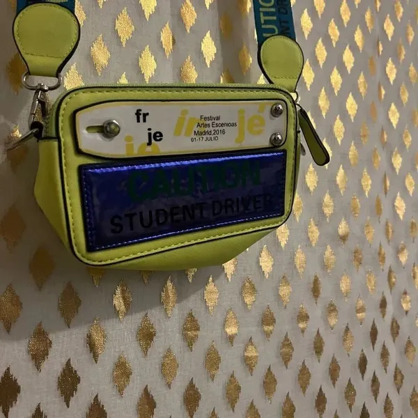 Neon yellow fluorescent green Cross body bag purse Fanny pack caution student dr - Image 6