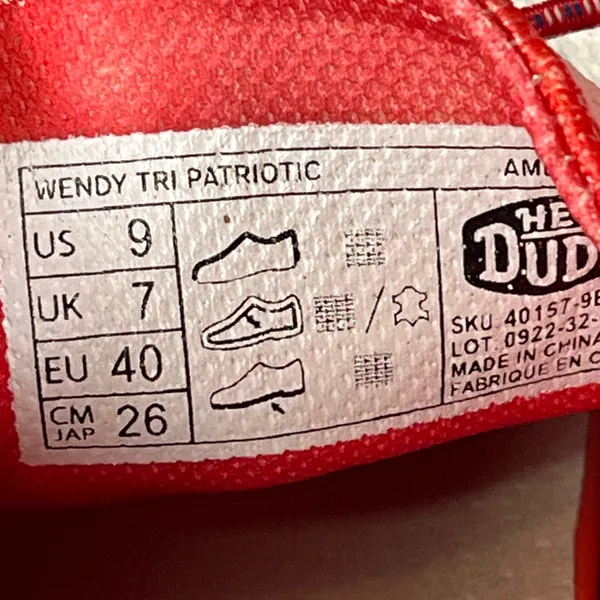 Hey Dude Wendy Sox Patriotic Americana July 4th US Flag Red/White/Blue Sz W9 - Image 8