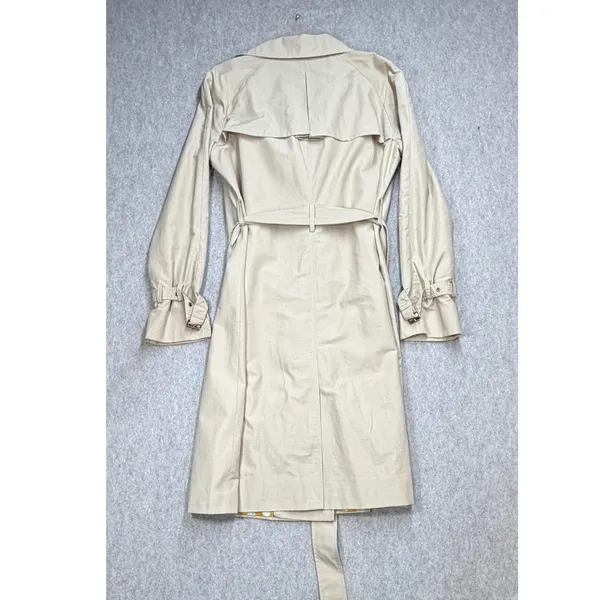 Isaac Mizrahi Trench Coat Womens S Beige Classic Preppy Dark Academia Business - Image 2