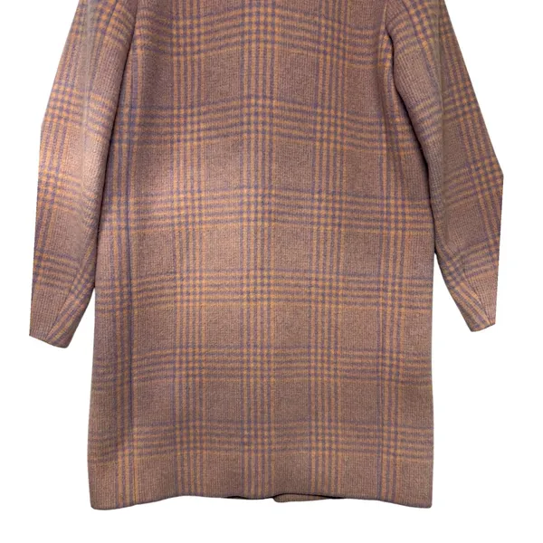 Tara Jarmon Paris Plaid Wool Blend Coat Pink Orange Size 34 French EU 34 US 2-4 - Image 10