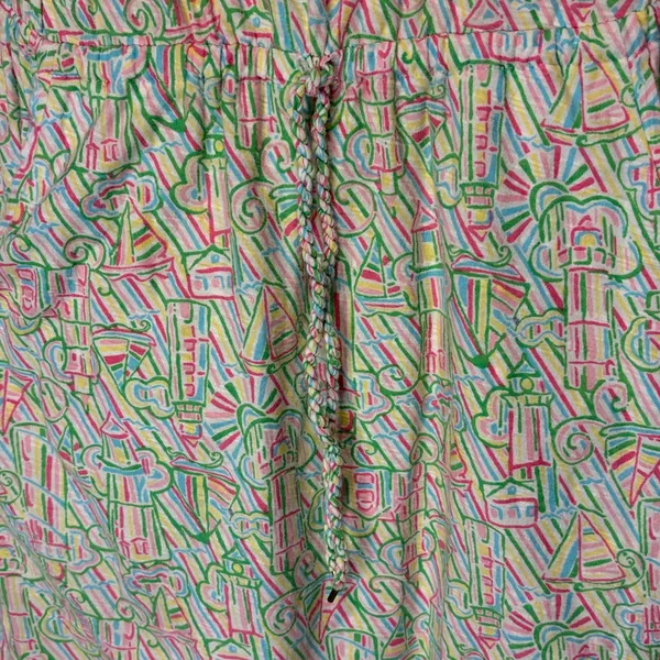 Lilly Pulitzer Classic Print Tank Mini Dress Cinch Tie Waist Pockets Size XS - Image 4