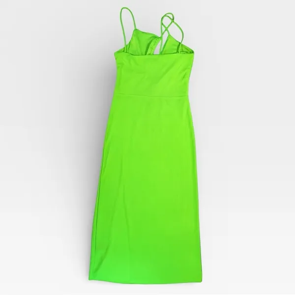 NWOT H&M Neon Bright Green Maxi Dress XSMALL - Image 3