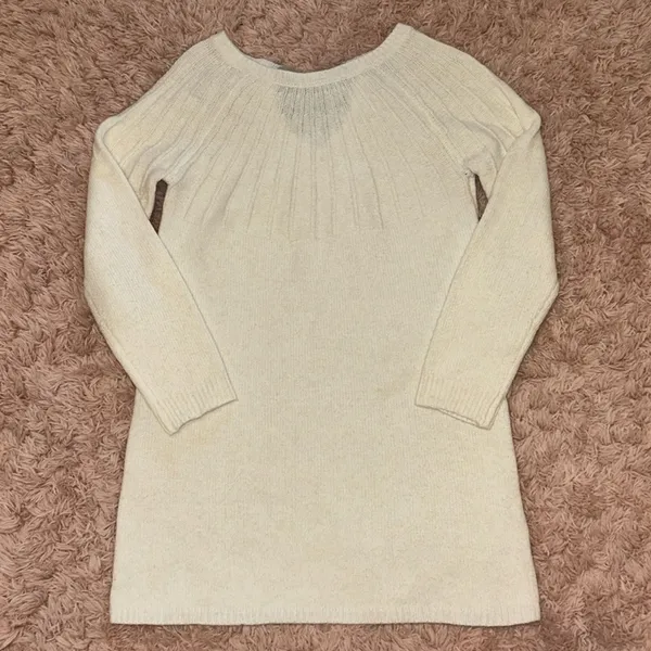 Blue Rain White Knit Sweater Dress - Image 3