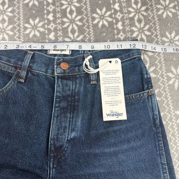 NWT Wrangler Wild West 603 Indigood High Rise‎ Straight Blue Wash Size 25 x 28 - Image 10