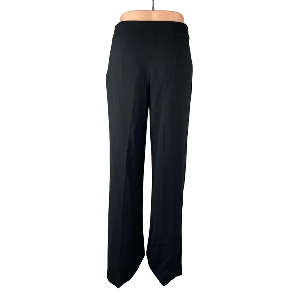 Zara Women's Black Pull On High Waisted Straight Wide Leg Trousers Pants Size XS - Image 4
