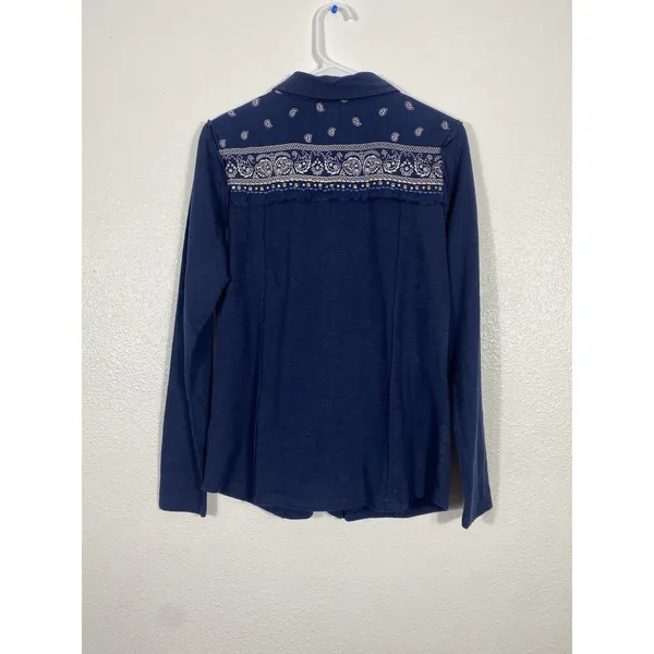 Idyllwind Navy Embellished Top size XS Cowgirl core rodeo style edgy western - Image 8