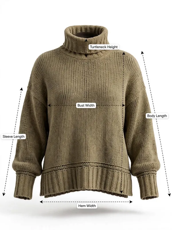 aerie Olive Green Chunky Turtleneck Sweater - Image 4