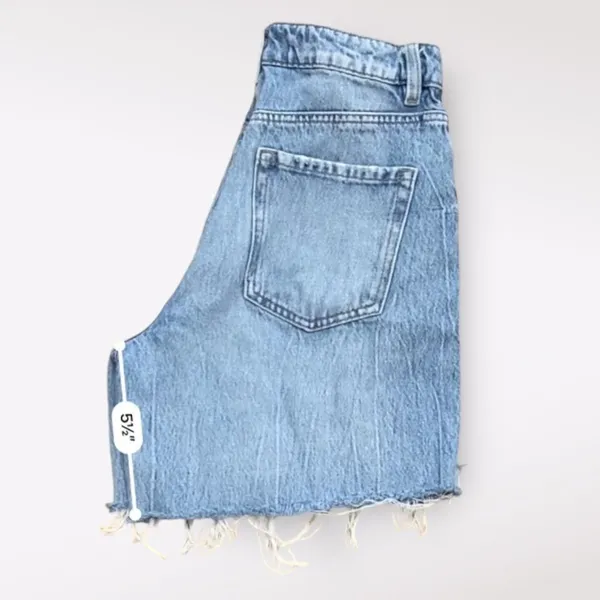 Garage Denim Wide Leg Distressed Shorts Womens Size 3‎ Blue Streetwear - Image 6