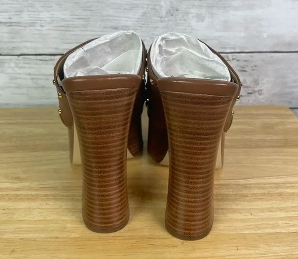 Michael Kors Jagger Studded Leather Platform Sandal Brown Size 9 - Image 5
