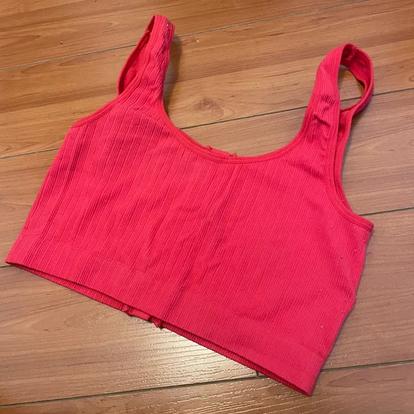 PacSun LA Hearts Tank Top Button Fitted Small Red Shirt - Image 3