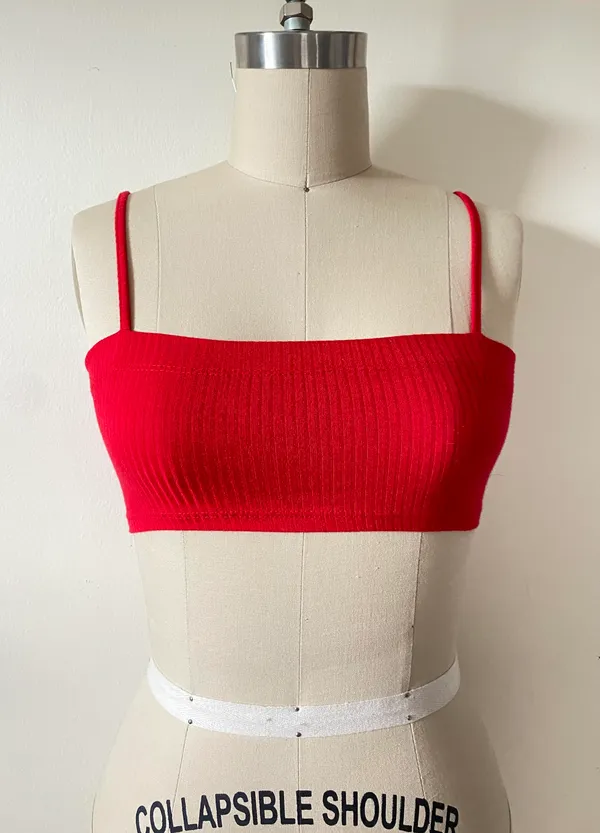Emma & Sam Red Tiny Spaghetti Strap Top - Image 2
