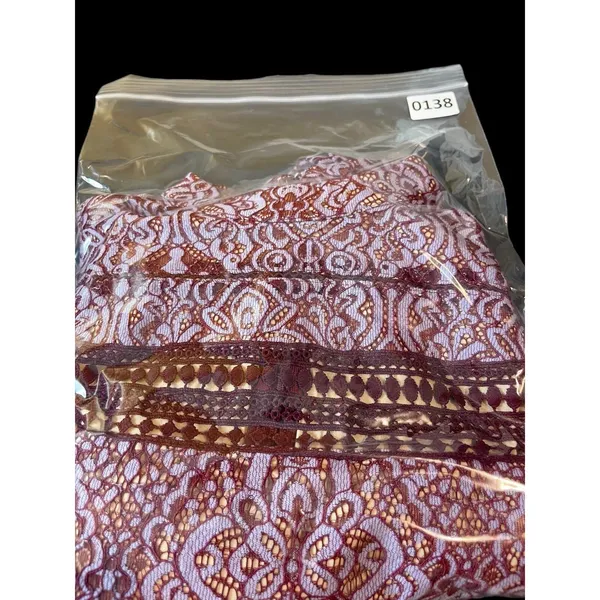 Lulus Sleeveless Cranberry Cream Laced Overlay A-line Fit & Flare Dress S - Image 12