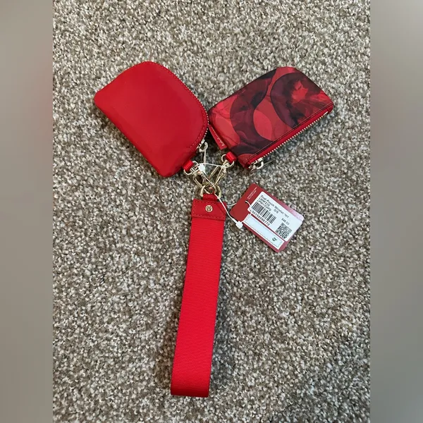 NWT Lululemon Lunar New Year Dual Pouch Wristlet - Lunar Plumes Mini Red Multi - Image 6
