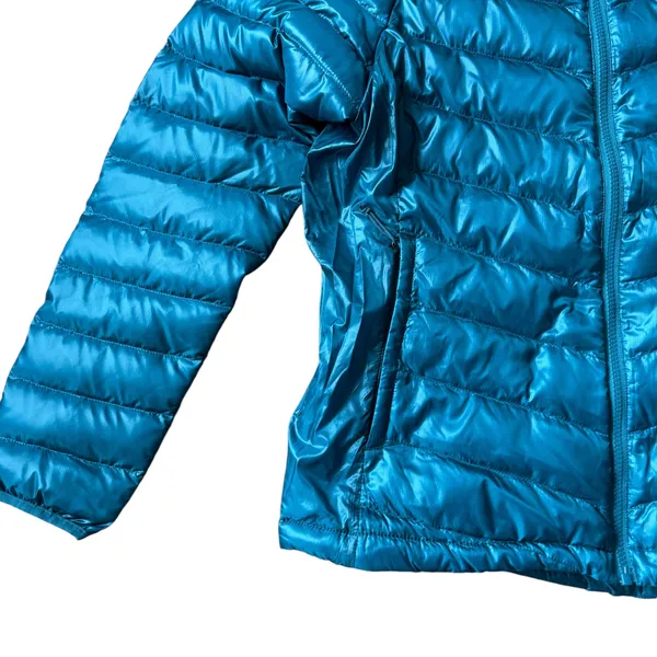 The North Face Down Puffer Coat Turquoise - Image 6