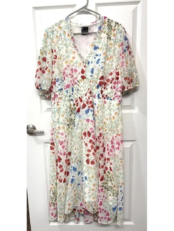 Maison Tara Bright Floral Midi Dress Garden Party Bloomcore Tea Party‎ Easter 16 - Image 3