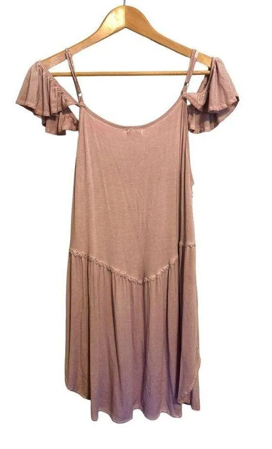 Anthropologie POL Lace Embroidered Go with the Flow Pink Top Size Large - Image 5