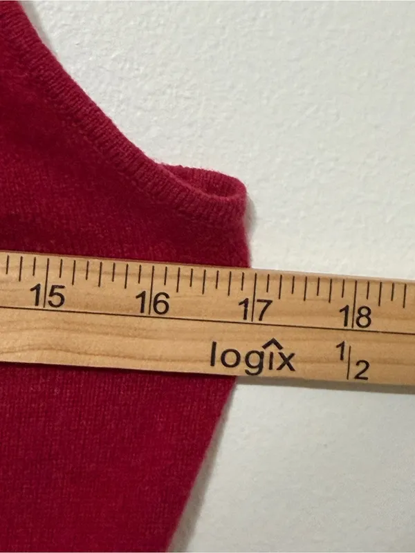 Ann Taylor 100% Cashmere Red Tank Top Size Small Fall Winter - Image 5