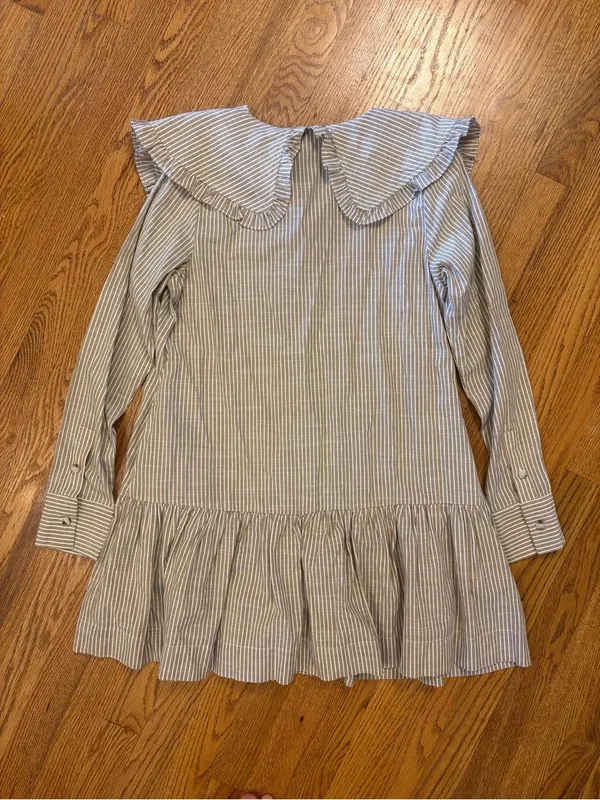 Heyson Dôen Inspired Stripe Babydoll Mini Dress Cottagecore Praire Collared |M - Image 6
