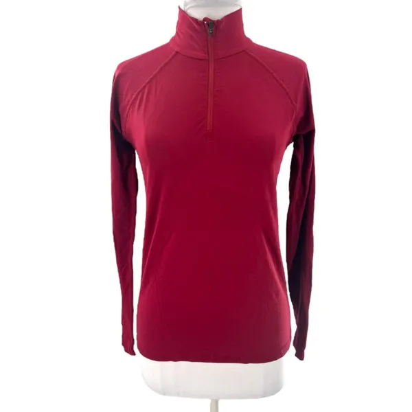 Athleta momentum seamless half zip red Long Sleeve Performance‎ Pullover Top S - Image 2