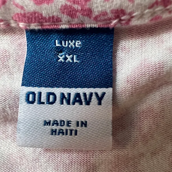 Old Navy Luxe Floral Pink V-Neck Short Sleeve Top Womens XXL Casual Wear Stretch - Image 2