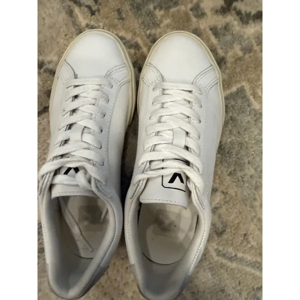VEJA Low Esplar Leather Lace-Up Sneakers | White Great Condition Size 5 EUR 36 - Image 13