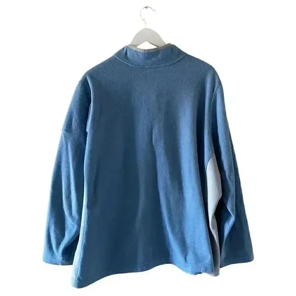 Lands’ End ¼ ZIP Fleece Blue Gray Long Sleeves Soft Cozy Unisex Jacket 3X #1308 - Image 13
