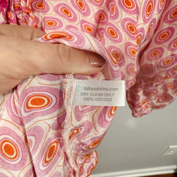 Taj by Sabrina Ilias Pink Dress Size L - Image 5