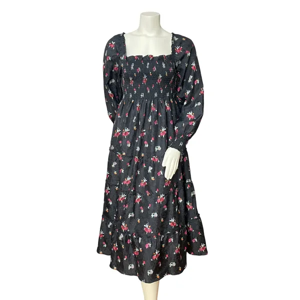 Hill House Home The Nap Dress Naomi Nap Dress Shirred Smocked Size Large Fall - Image 16