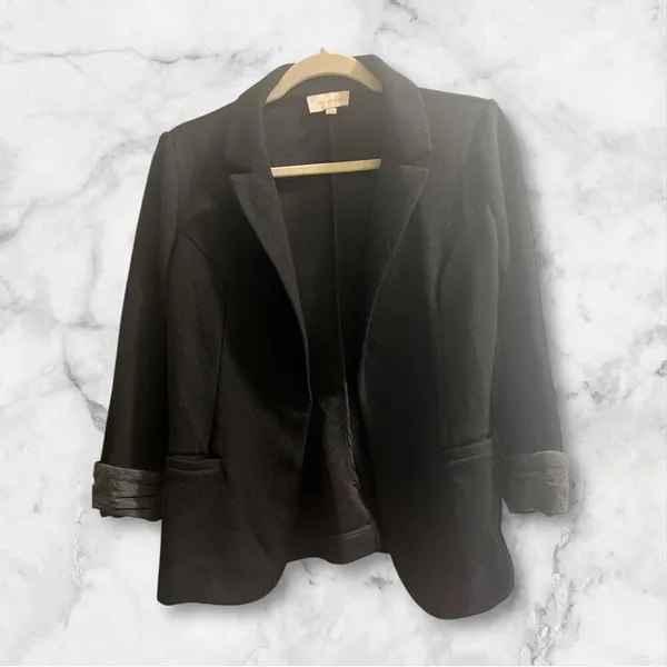 ✨SKIES ARE BLUE Asa Knit Black & Grey Sz Small Blazer✨ - Image 6