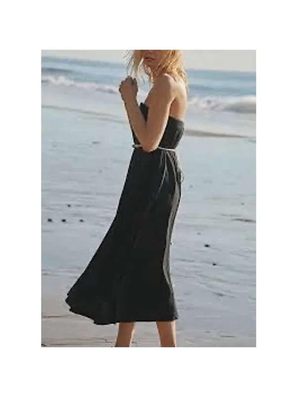 Free People Beach Peyton Tube Dress with White Rope/Beaded Belt Size L - Image 7