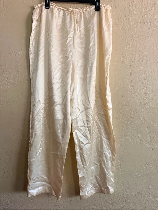 croft & barrow Cream Satin Sleep Pants - Image 2