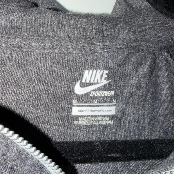 Gray Nike Activewear Full Zip Hoodie - Image 3