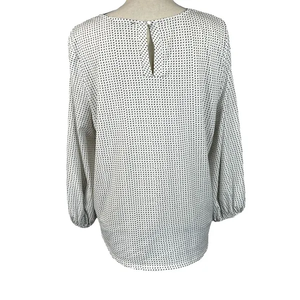 Adrianna Papell Large Top Polka Dot 3/4 Balloon Sleeves Keyhole Neck Multi - Image 4